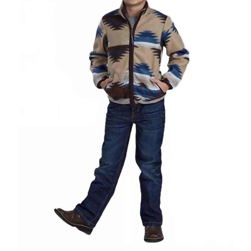 NEW ROPER kid's roper unisex fleece zip jacket in blue